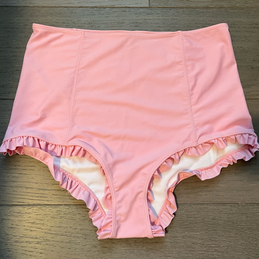 Kortni Jeane high waisted pink swim bottoms